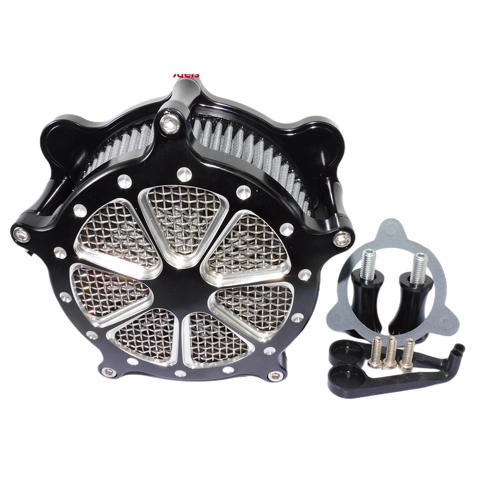 Motorrad Luftfilter Für Sportster Für Iron XL 883 04-Up Für Touring Für Street Für Road Glide Für Dyna Für Softail Motorrad CNC Luftfilter-Ansaugfilter Ansaugluftfilter Motorrad(Air Cleaner C) von QXEJEBAF