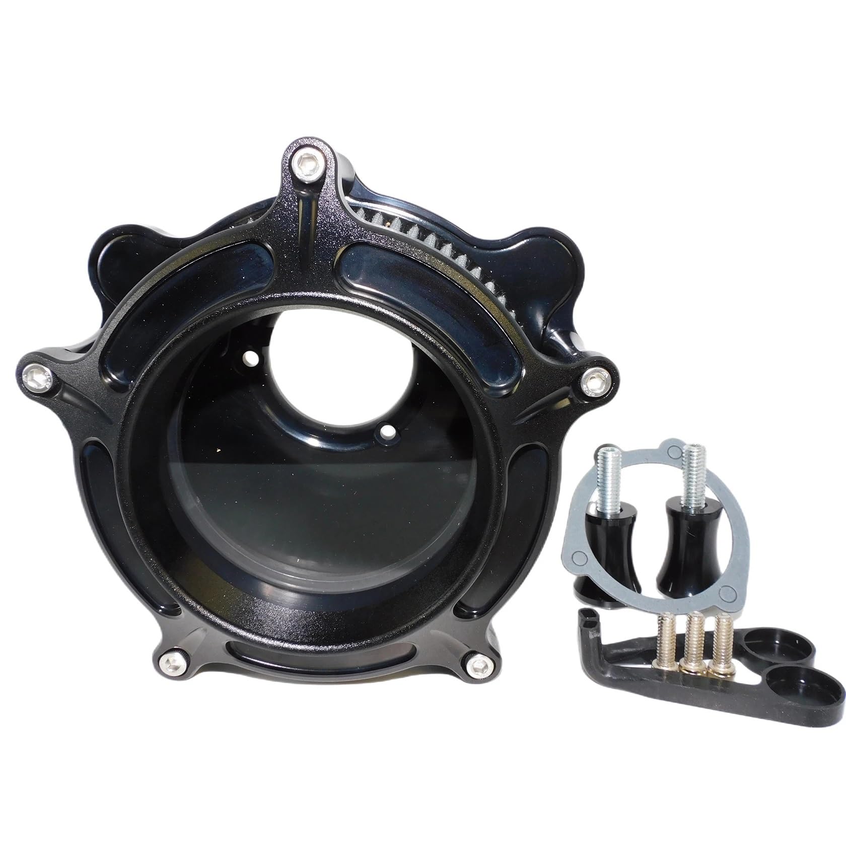 Motorrad Luftfilter Für Sportster Für Iron XL 883 1200 Für Touring Für Street Glide Für Softail Für Dyna Für FXDLS Motorrad-Luftfilterreinigersystem-Ansaugkit Ansaugluftfilter Motorrad(Air Cleaner B) von QXEJEBAF