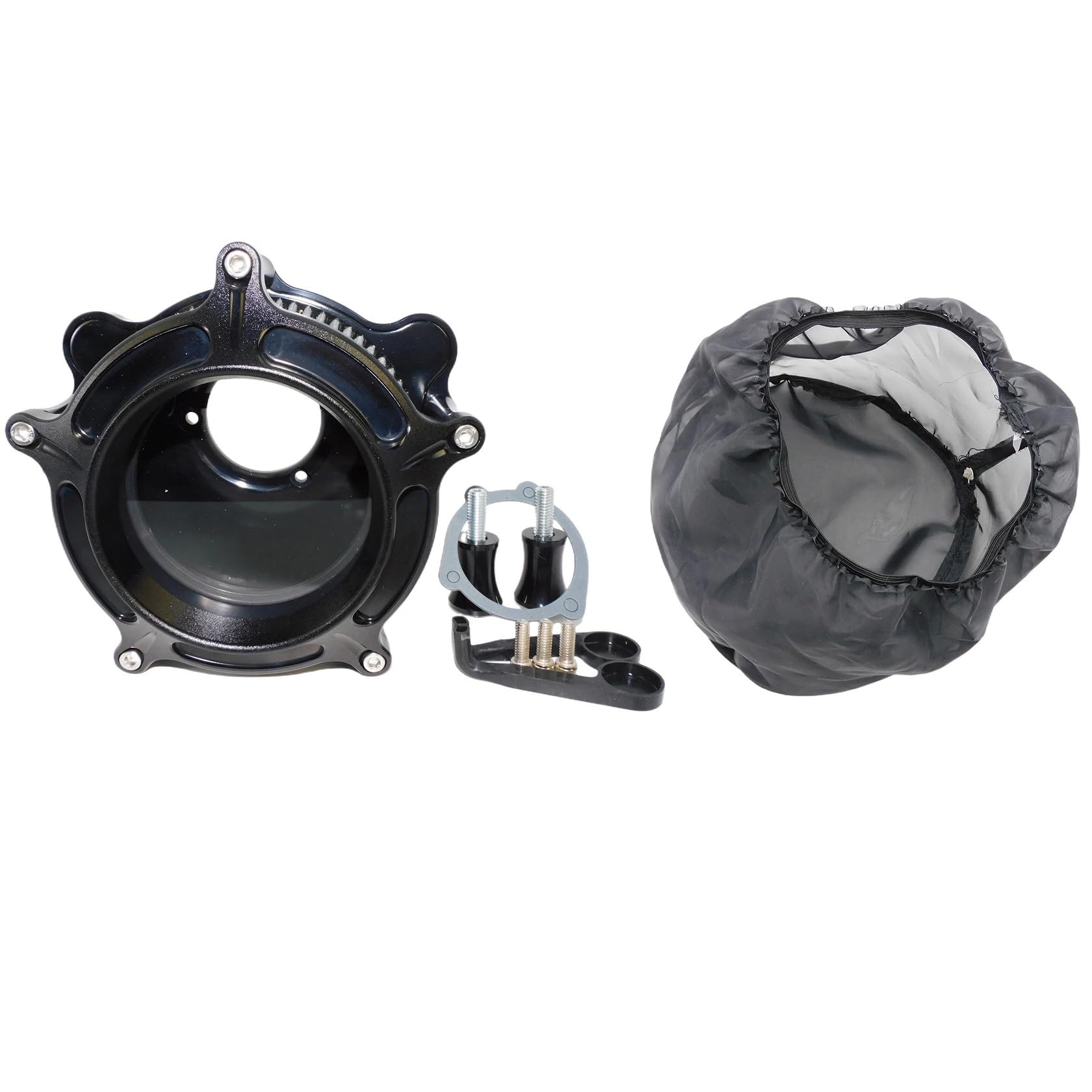 Motorrad Luftfilter Für Sportster Für Iron XL 883 1200 Für Touring Für Street Glide Für Softail Für Dyna Für FXDLS Motorrad-Luftfilterreinigersystem-Ansaugkit Ansaugluftfilter Motorrad(Air Cleaner Set von QXEJEBAF