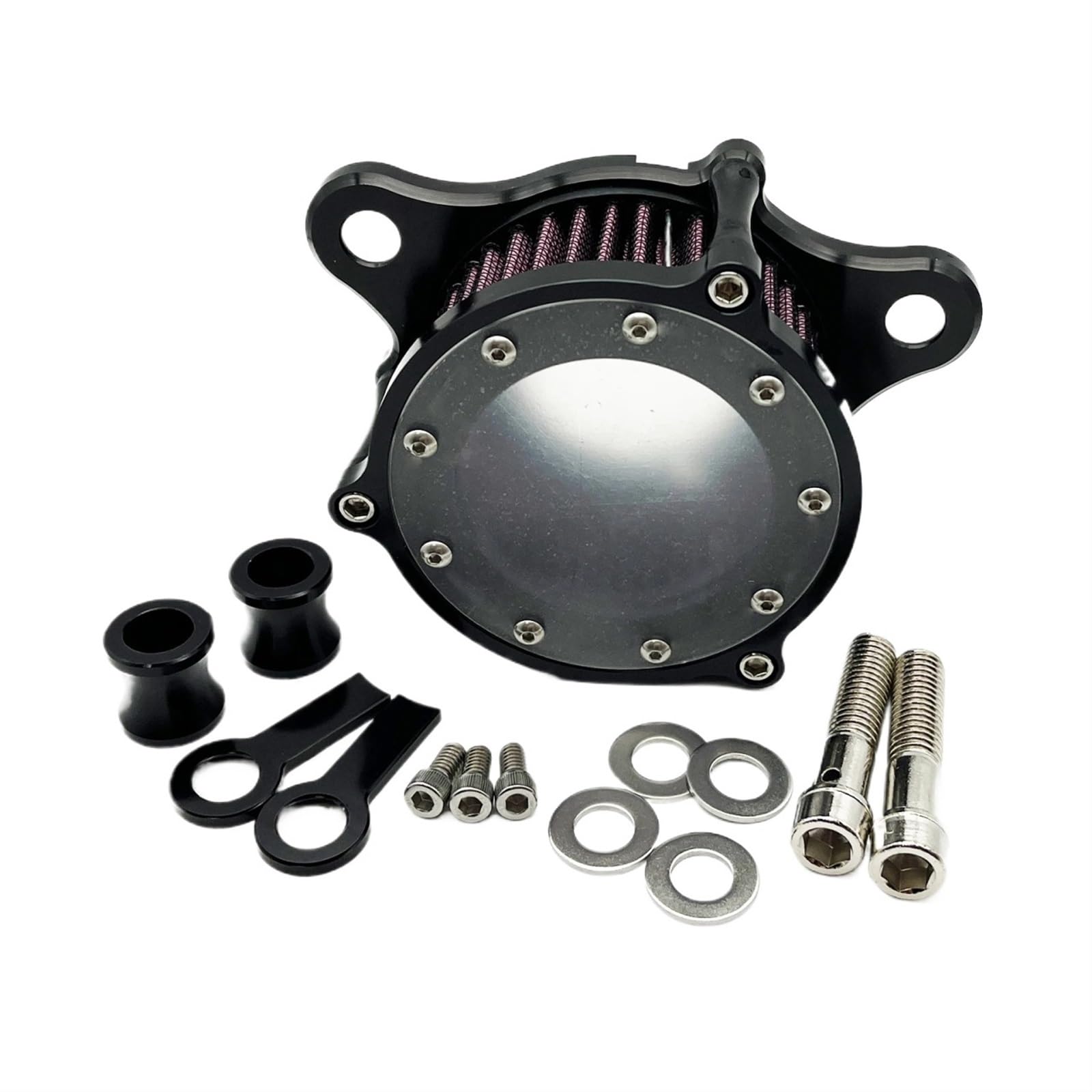 Motorrad Luftfilter Für Sportster XL883 1200 Für Eisen 883 72 Forty-Eigh 1991-UP Motorrad Luft Reiniger Intake Filter Aluminium Kleine Transparent Ansaugluftfilter Motorrad(A Air Filter) von QXEJEBAF