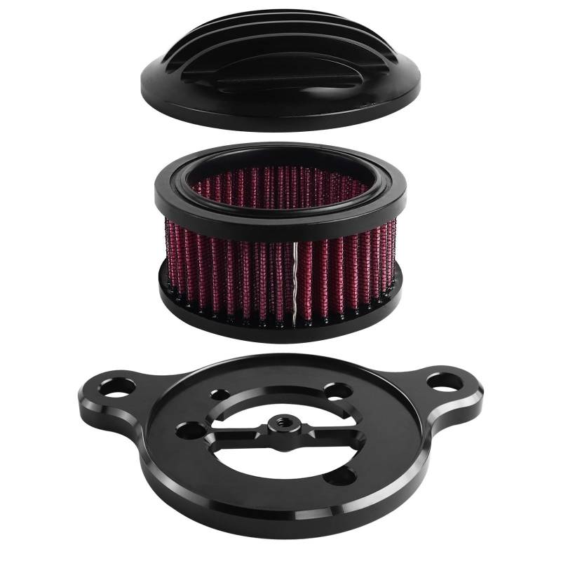 Motorrad Luftfilter Für Sportster XL883 XL883N XL1200 XL1200L XL1200X Motorrad-Luftfilter CNC Schwarz Luftfilter Ansaugfilter Ansaugluftfilter Motorrad von QXEJEBAF