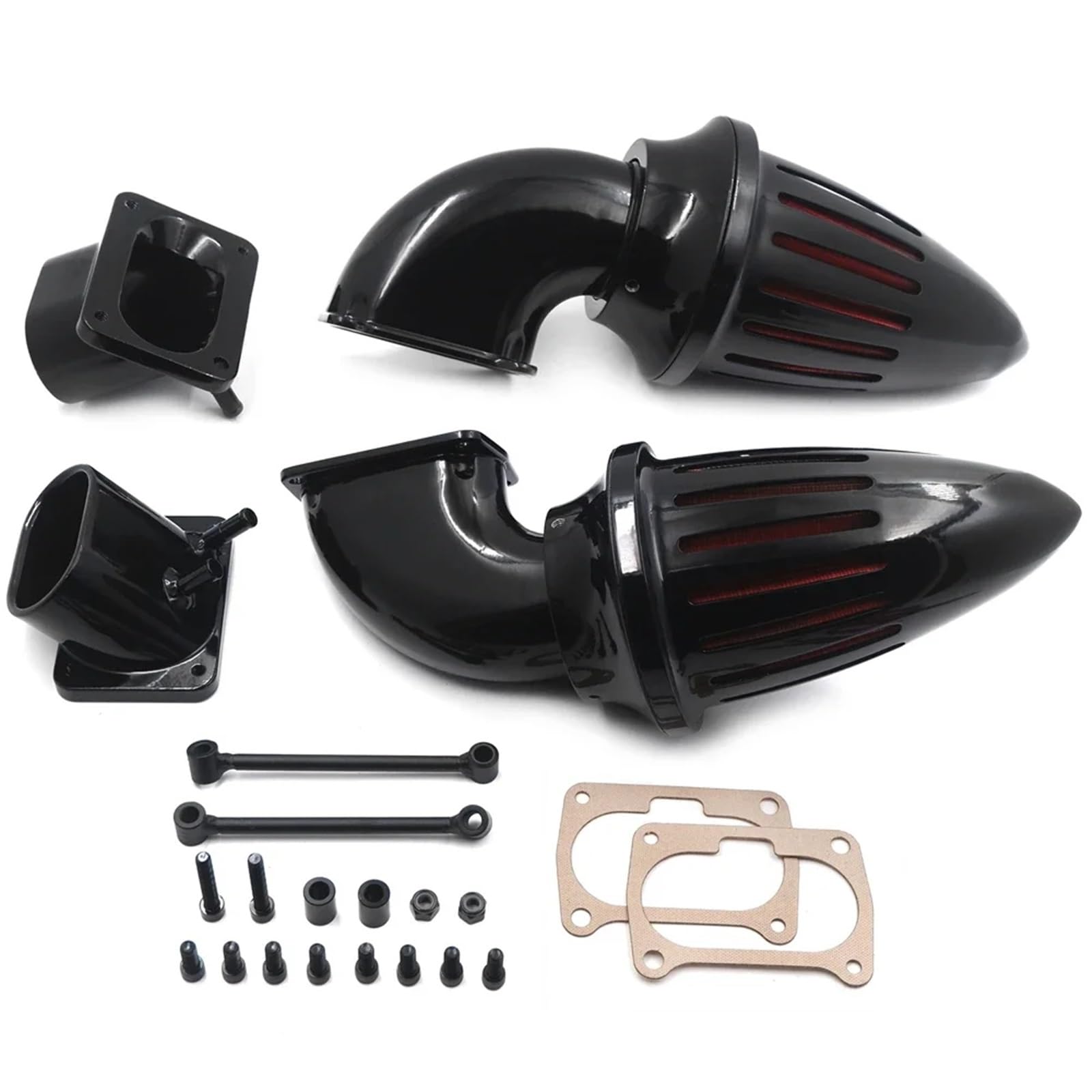 Motorrad Luftfilter Für Suzuki Für Boulevard M109R Motorrad Dual Spike Luftfilter Rot Filter Kit Intake Billet Aluminium Ansaugluftfilter Motorrad(MT236B-GBK) von QXEJEBAF