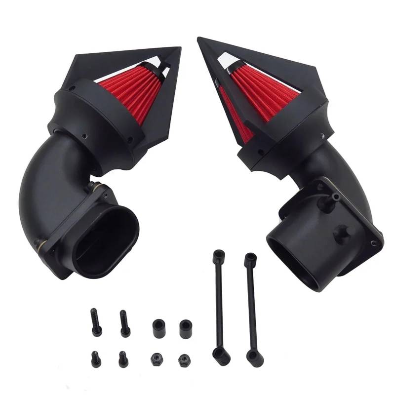 Motorrad Luftfilter Für Suzuki Für Boulevard M109R Motorrad Dual Spike Luftfilter Rot Filter Kit Intake Billet Aluminium Ansaugluftfilter Motorrad(MT236C-MBK) von QXEJEBAF