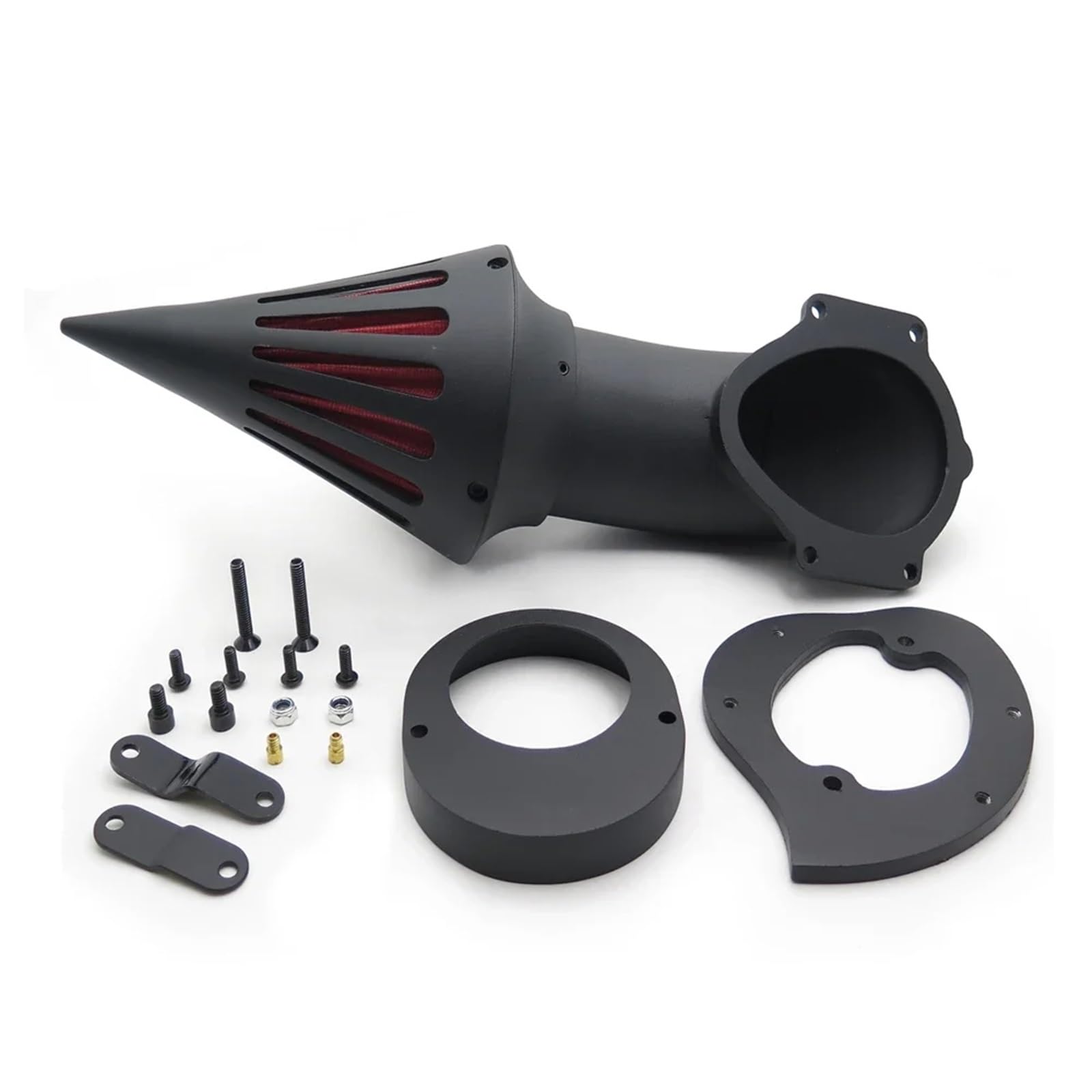 Motorrad Luftfilter Für Vstar Für V-Star 650 1986-2012 Motorrad Gloss Black Spike Luftfilter-Ansaugkit Ansaugluftfilter Motorrad(MT225-004-MBK) von QXEJEBAF