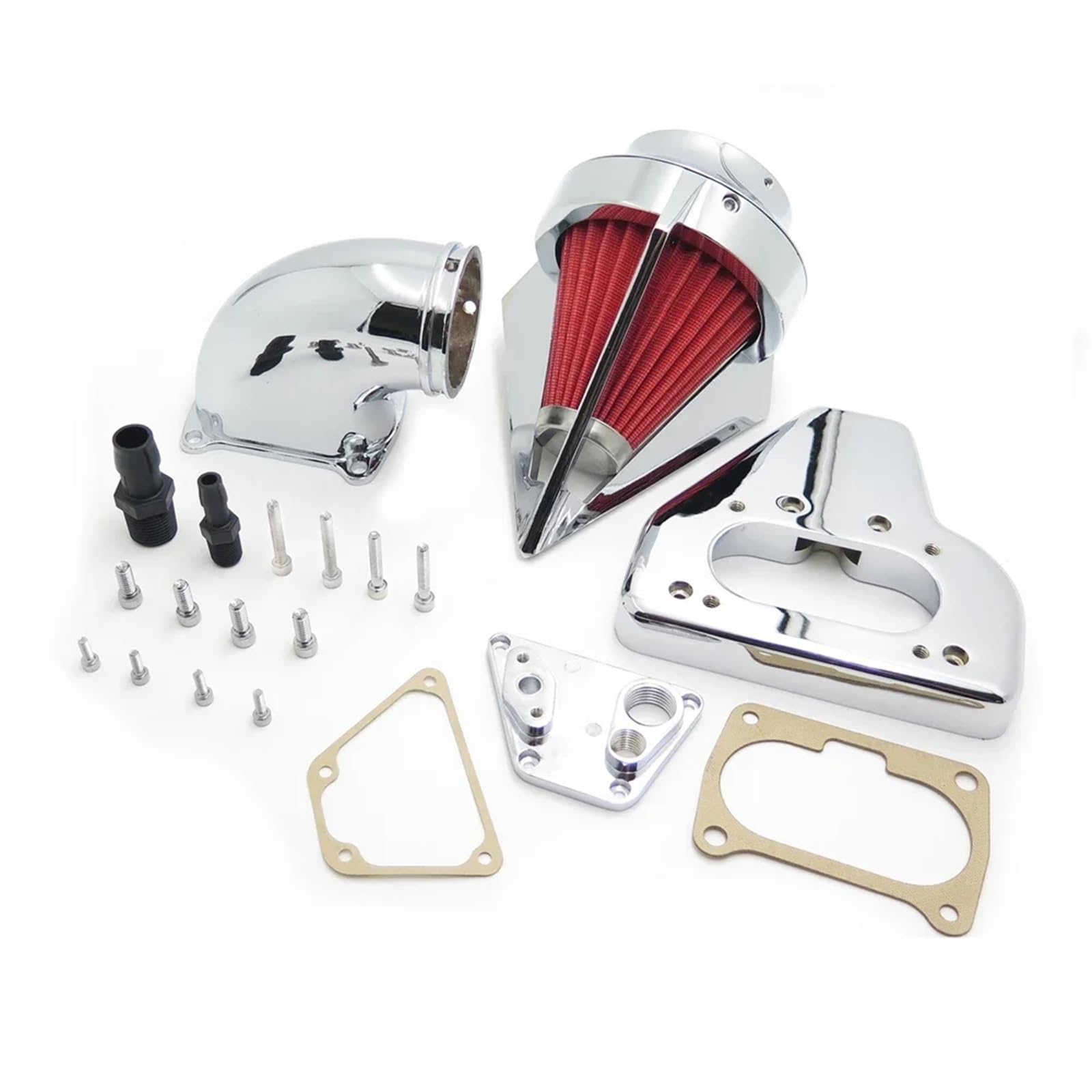 Motorrad Luftfilter Für Vtx 1800 R S C N F 2002 2003 2004 2005 2006 2007 2008 2009 Motorrad Intake Spike Luftfilter Kits Chrom Ansaugluftfilter Motorrad(MT234C-CD) von QXEJEBAF