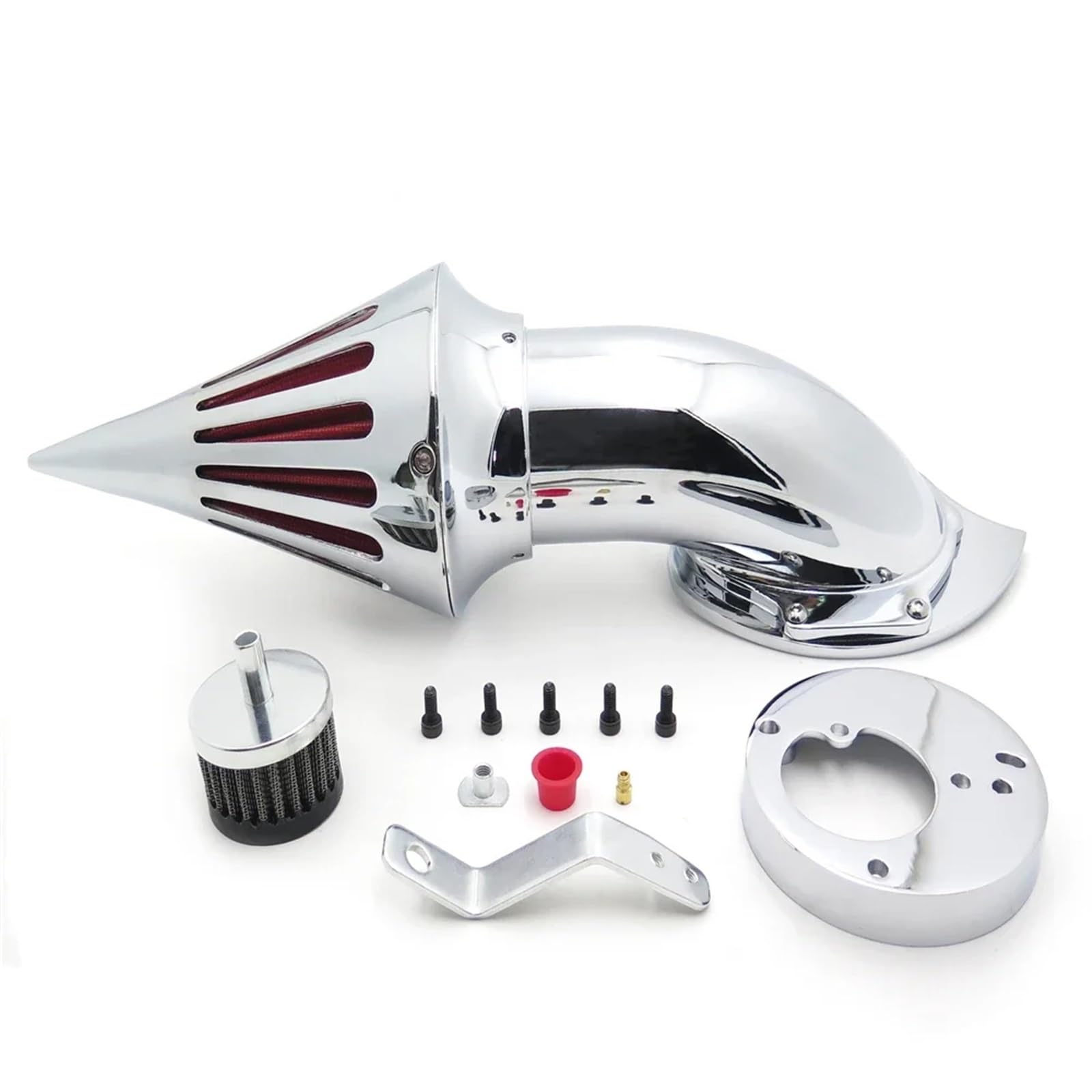 Motorrad Luftfilter Für Vtx1300 Für Vtx 1300 1986-2019 Chrom Motorrad Luft Reiniger Intake Filter Kit Ansaugluftfilter Motorrad(MT225-002-CD) von QXEJEBAF