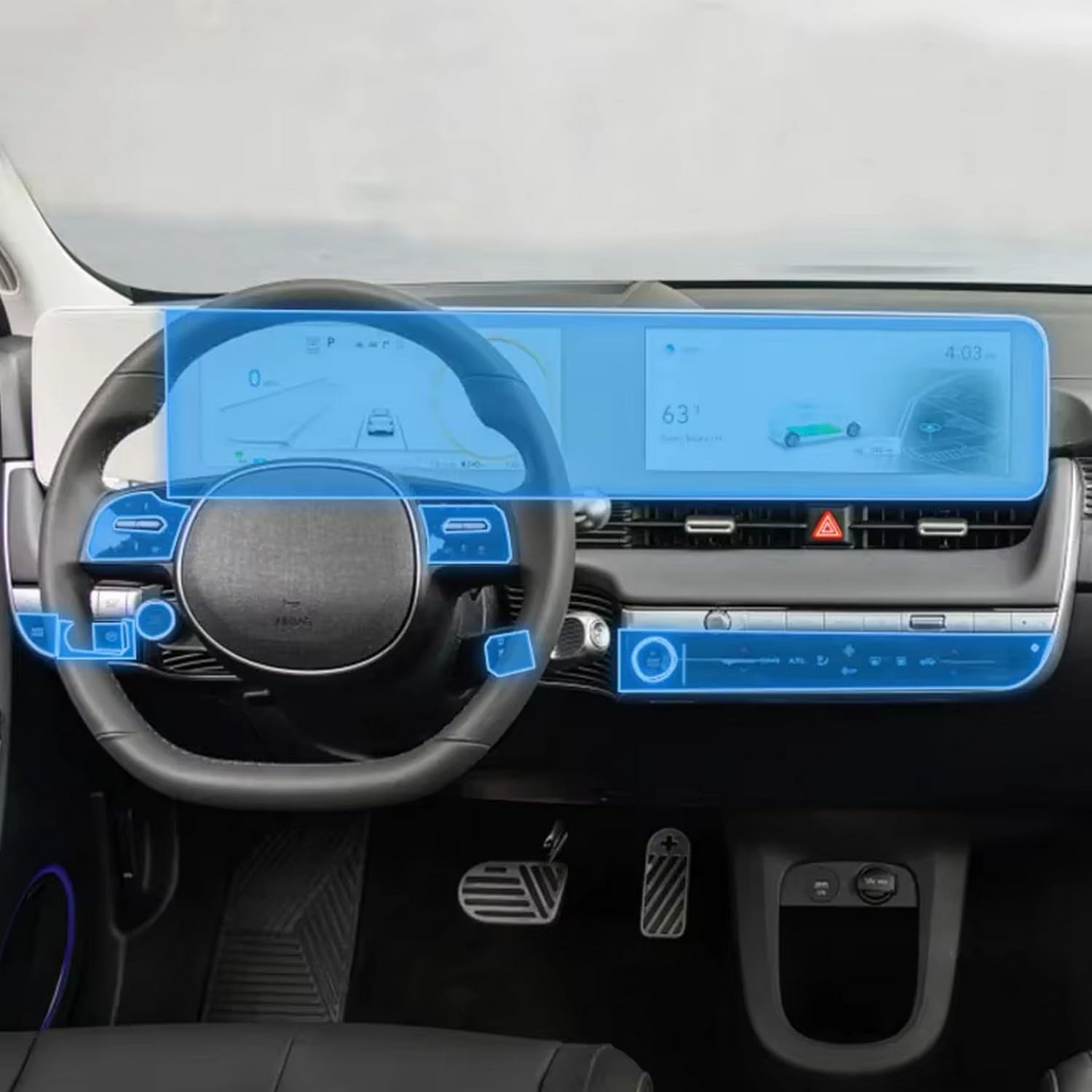 QXULMSLK Displayschutzfolie für Auto-Mittelkonsole, kratzfest, Reparatur, transparent, TPU-Aufkleber, Zubehör, für Hyundai IONIQ 5 2022–2023 von QXULMSLK