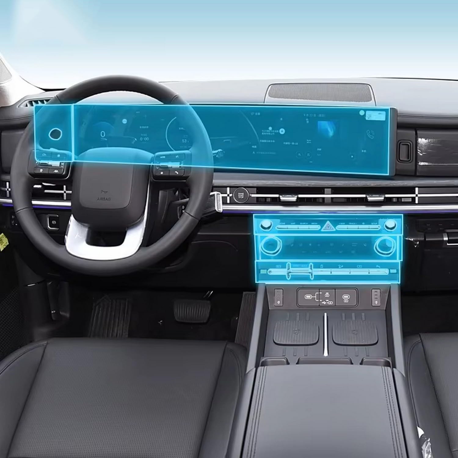 QXULMSLK Displayschutzfolie für Auto-Mittelkonsole, kratzfest, Reparatur, transparent, TPU-Aufkleber, Zubehör, für Hyundai Santa Fe 2024–2025 von QXULMSLK