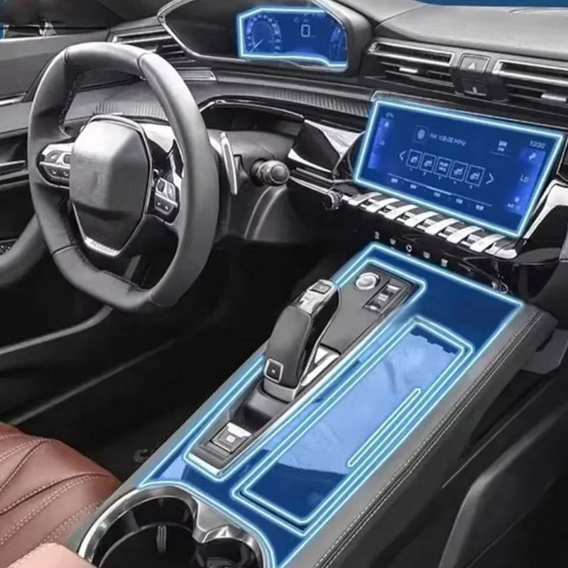 QXULMSLK Displayschutzfolie für Auto-Mittelkonsole, kratzfest, Reparatur, transparent, TPU-Aufkleber, Zubehör, für Peugeot 508 2019–2022 von QXULMSLK