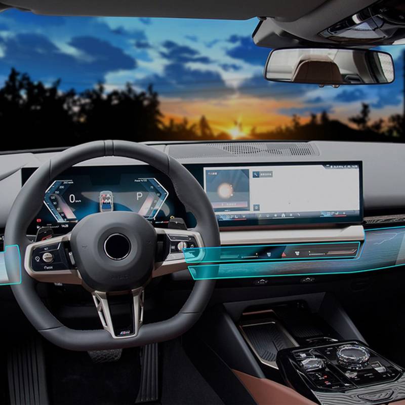 QXULMSLK Displayschutzfolie für die Mittelkonsole, kratzfest, Reparatur, transparent, TPU-Aufkleber, Zubehör, für BMW 5er-Serie i5 G60 2024 von QXULMSLK