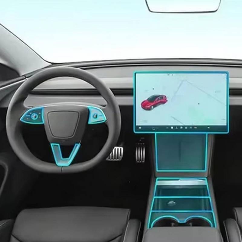 QXULMSLK Displayschutzfolie für die Mittelkonsole, kratzfest, Reparatur, transparent, TPU-Aufkleber, Zubehör, für Tesla Model 3 Highland 2024 2025 von QXULMSLK