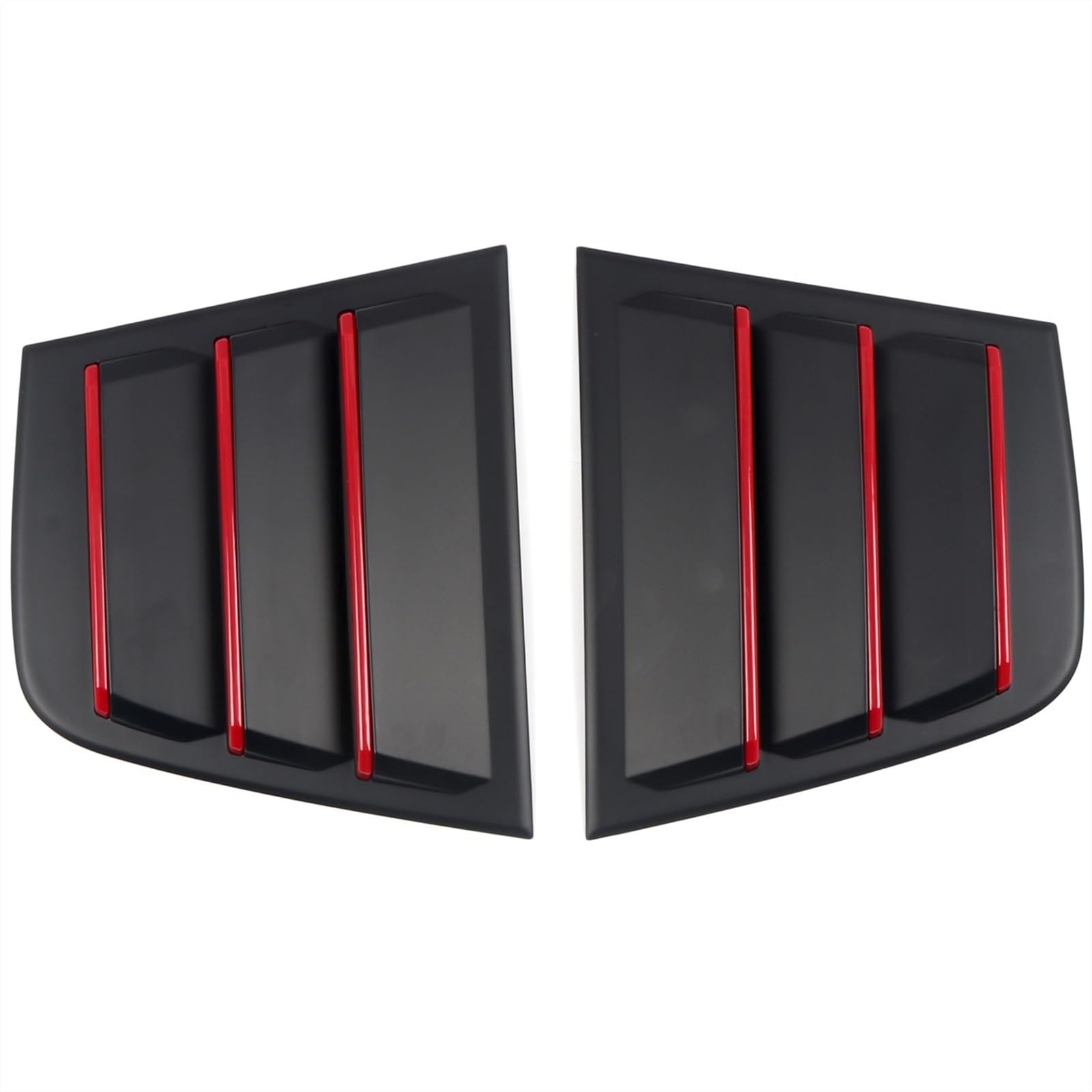 QXWRLD 2 Stück Auto-Rückseite Fensterlamellen Fensterläden Jalousien Trim Air Vent Scoop Shades Abdeckung, for Dodge, for Charger 2011-2021 Rollo für Heckscheibe(Black with Red) von QXWRLD