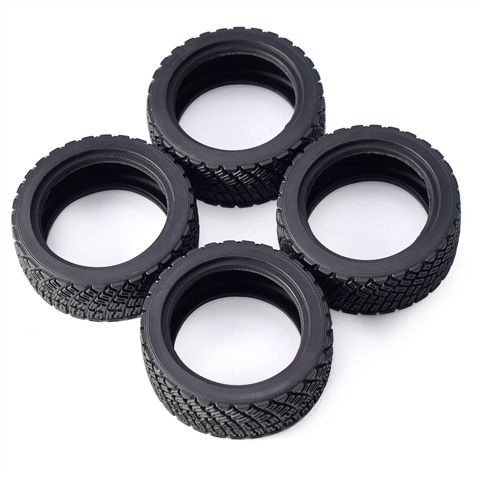 QXWRLD 4 STÜCKE 12mm Hex 67mm Gummireifen Felge 1/10 Rolly, for HPI, WR8, for HSP, 94177, for Wltoys, 1/14 144001 RC Auto, for Tamiya, Rallye Auto RC-Autoräder(AX-8006 tyre) von QXWRLD