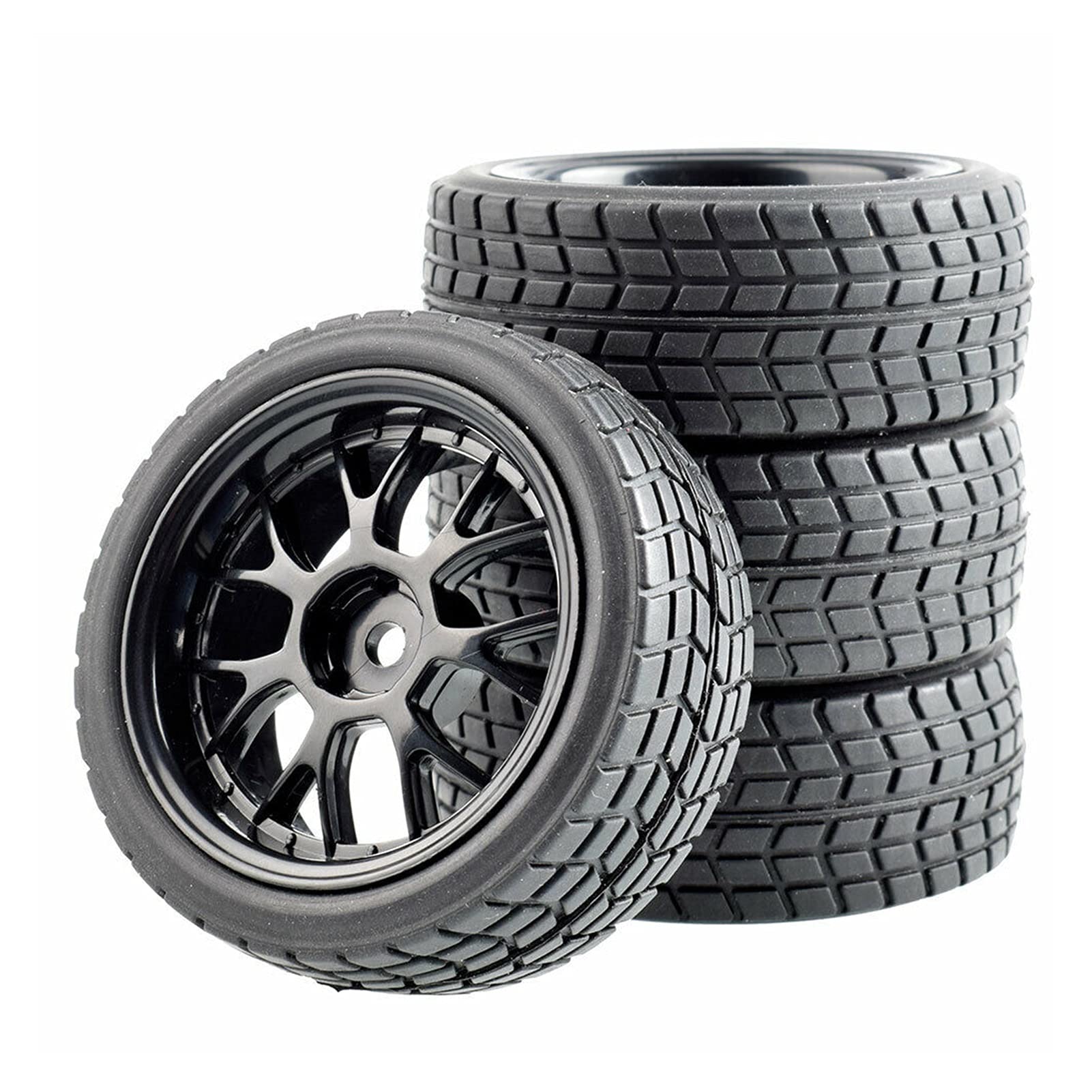 QXWRLD 4 STÜCKE Speed ​​Tires Einsatz Schwamm Rad, for HSP, for HPI, 1,10 Tourenwagen RC-Autoräder(907B-8005) von QXWRLD