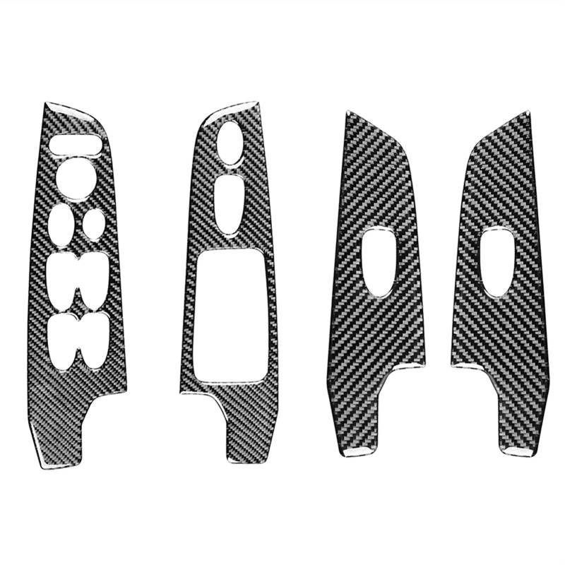 QXWRLD 4-teiliges Set Ersatzaufkleber for die Verkleidung der Fensterheber-Schaltertafel, for Civic, 8. Generation 2006-2011 LHD RHD Abdeckung des Fensterbedienfelds(Left) von QXWRLD