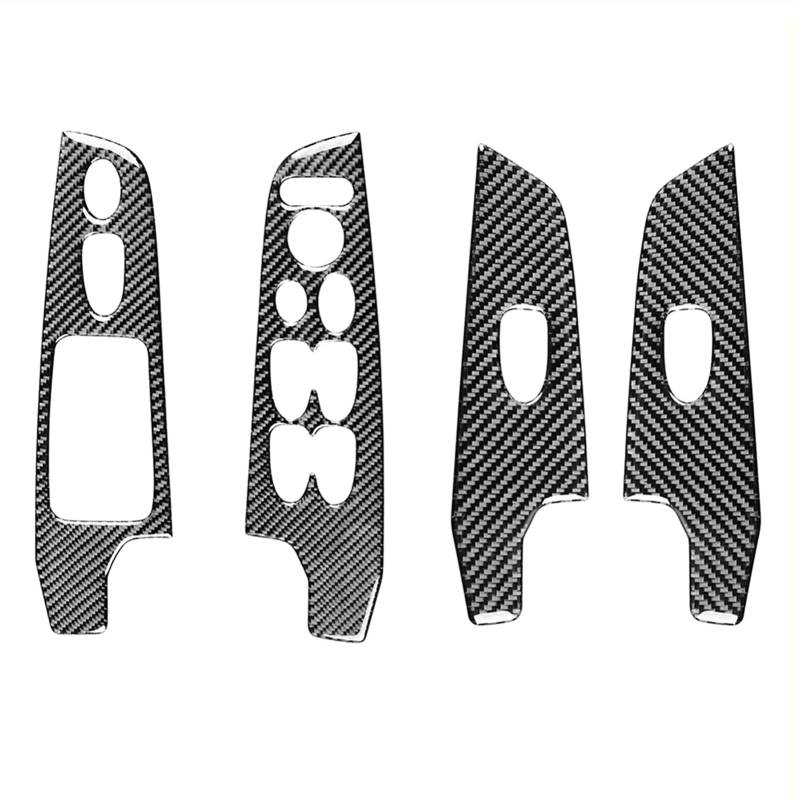 QXWRLD 4-teiliges Set Ersatzaufkleber for die Verkleidung der Fensterheber-Schaltertafel, for Civic, 8. Generation 2006-2011 LHD RHD Abdeckung des Fensterbedienfelds(Right) von QXWRLD