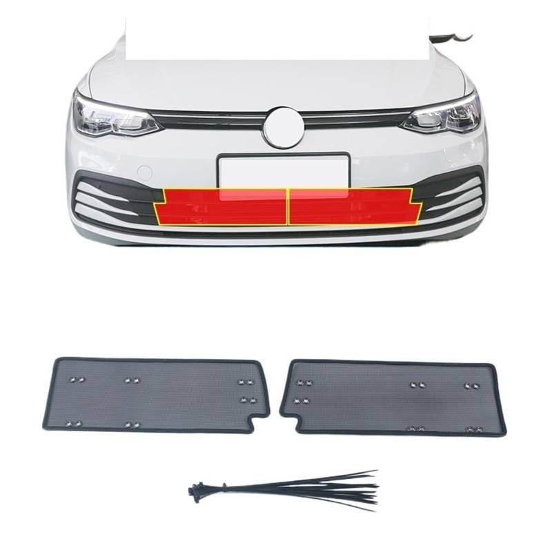 QXWRLD Auto-Insektenschutzgitter, Frontgrill-Einsatznetz, for VW, for Golf 8 MK8 2020–2023, Zubehör, Außen-Umrüstsatz Insektenschutz für Autogrill(Without Radar Hole) von QXWRLD