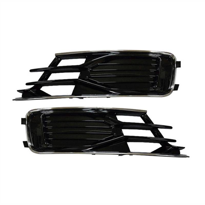 QXWRLD Auto vorne Links rechts Stoßstange Nebelscheinwerfer Lampe Chrom Grill, for Audi, for A6 C7 2016 2017 2018 4G0807681AE 4G0807682AE Nebelscheinwerferabdeckung vorne für Fahrzeuge von QXWRLD