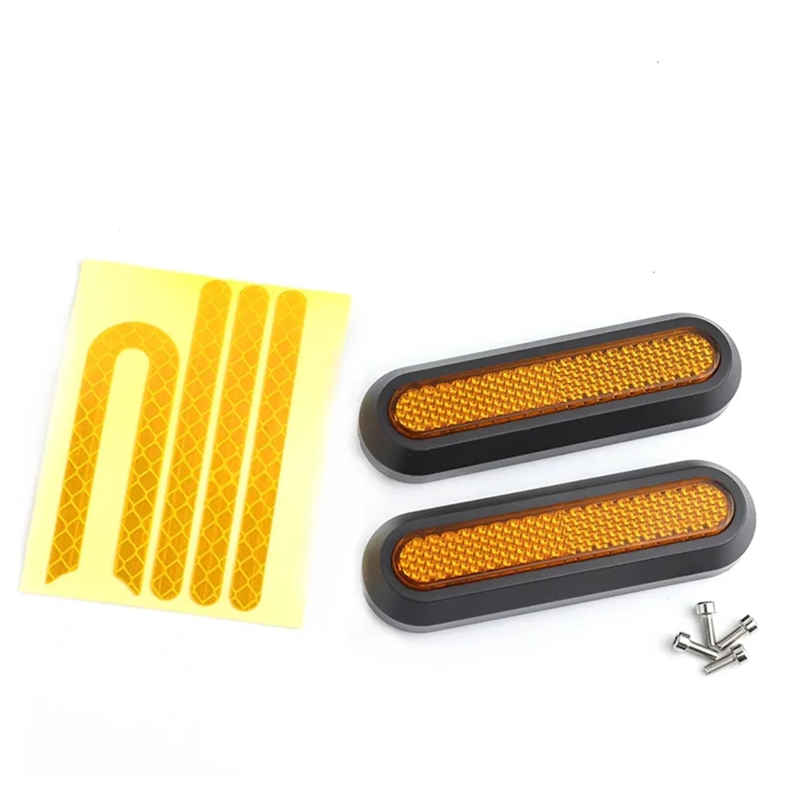 QXWRLD Reflektierende Schutzschale, for Xiaomi, Mi Electric Scooter M365/ PRO/1S /Essential Scooter, Teile for die hintere Sicherheitsradnabenabdeckung Reflektorstreifen(Yellow Sets B) von QXWRLD