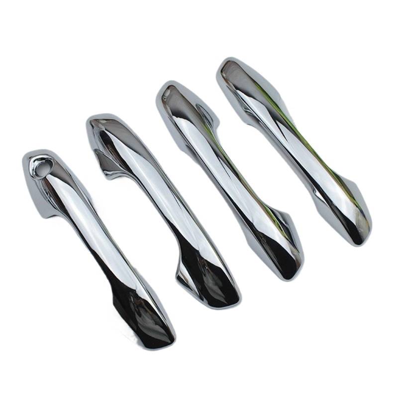 QXWRLD for Kia, Rio 4 X-line 2017 2018 2019 2020 ABS Chrom Kohlefaser Türgriffabdeckung Zierleisten Autodekoration Styling Zubehör Türgriffschutz für Kraftfahrzeuge(Chrome Handle) von QXWRLD