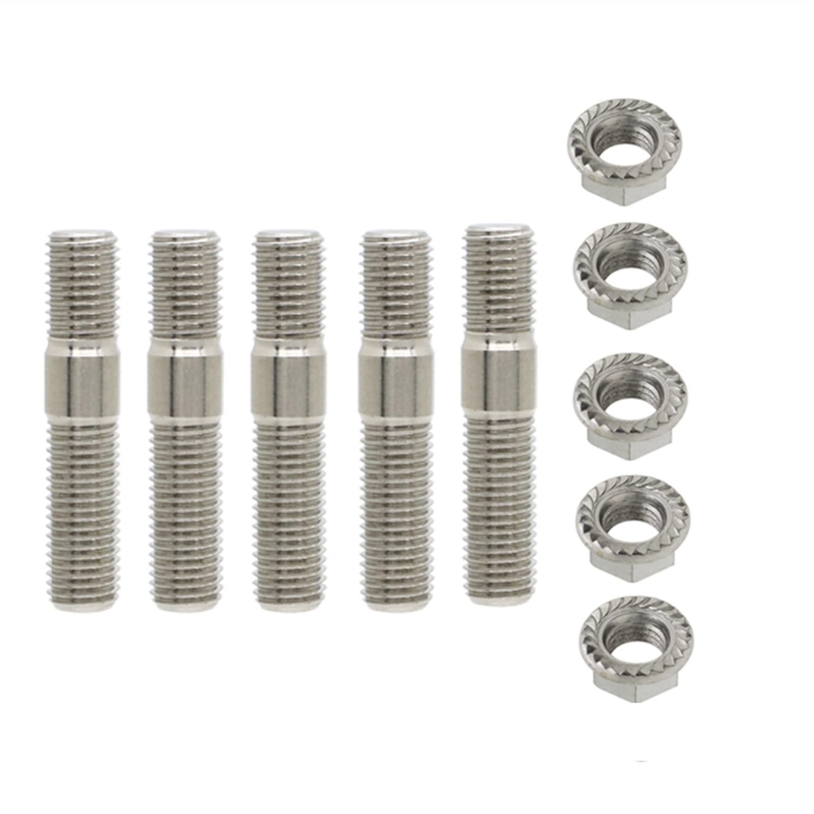 Radschrauben,Radmuttern,Radbolzen 23/3/5/6/8/8/12 Stück 10mm Abgasbolzen Bolzen Gezahnte Nüsse M10x1.25 Verteiler Flanschbolzen Muttern Kit(5 pcs) von QXYOGO