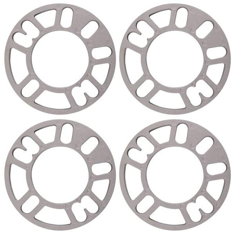 Wheel Spacers,Spurplatten 4 stücke 3mm 5mm 8mm 10mm Universal Aluminiumlegierung Auto Rad Reifen Spacer Set Set Auto Außen Zubehör(10mm) von QXYOGO