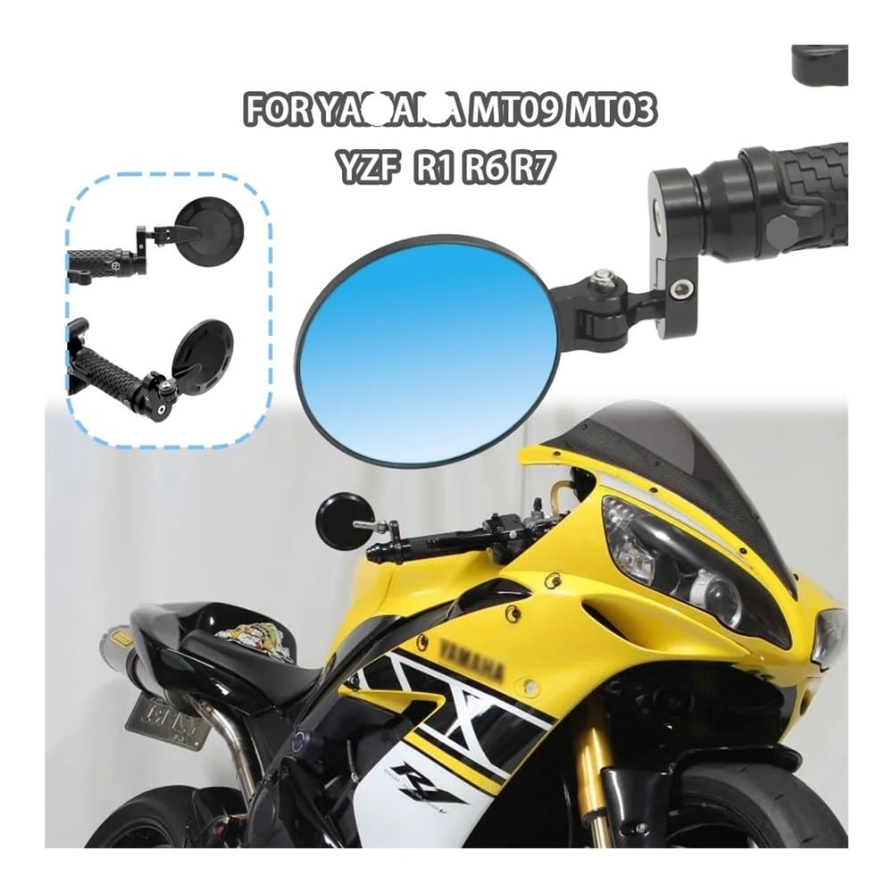 Motorrad rückspiegel Motorrad Faltbare Seite Rückspiegel für YA&MAHA YZF R6 R1 R7 MT07 MT03 Lenker blau Roller Zubehör von QYDNCIOSW