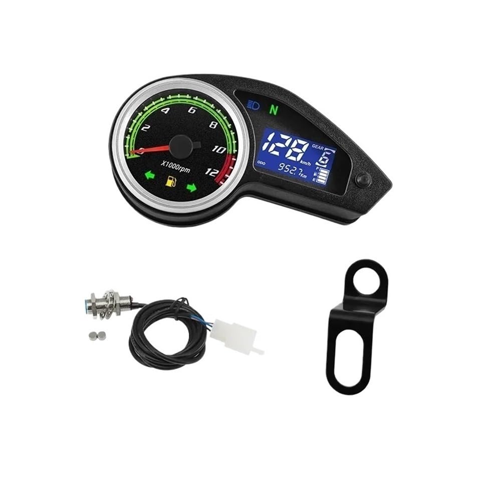 Tacho 12V Universal Motorrad Tachometer Tachometer Digital Instrument Kilometerzähler Moto Dashboard Für CG GY200 250 von QYDNCIOSW