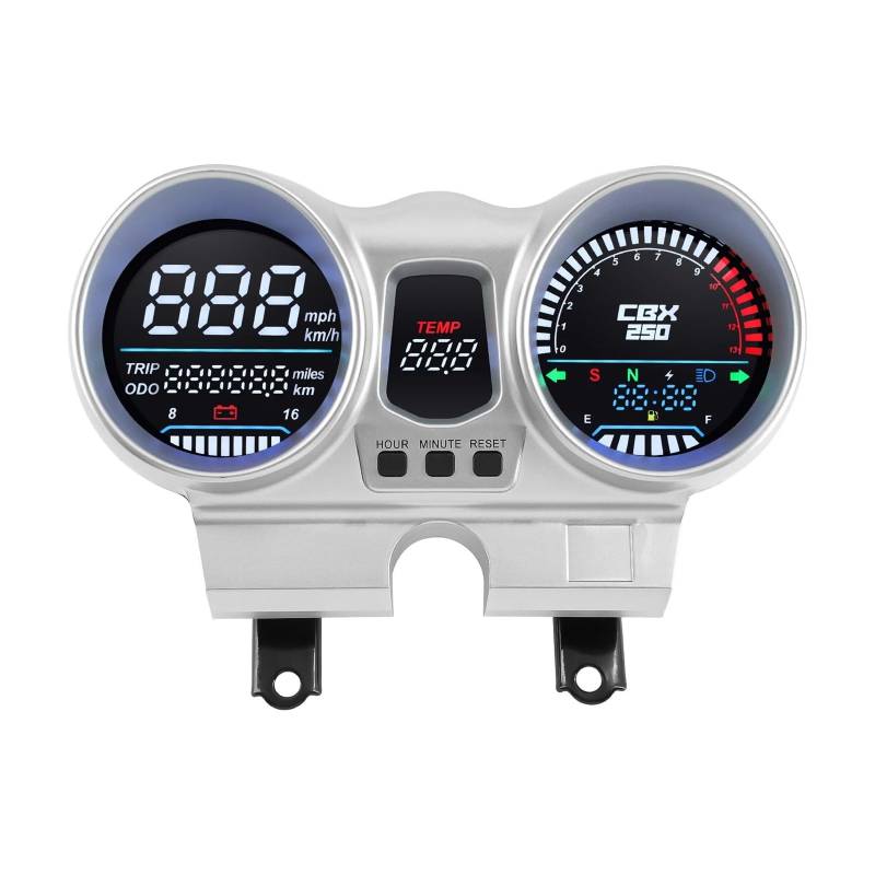 Tacho Digitale 12V Motorrad Tacho Gauge Tachometer Kilometerzähler Dashboard Für Honda CBX250 CBF250 Twister 2001-2008 Wasserdicht von QYDNCIOSW