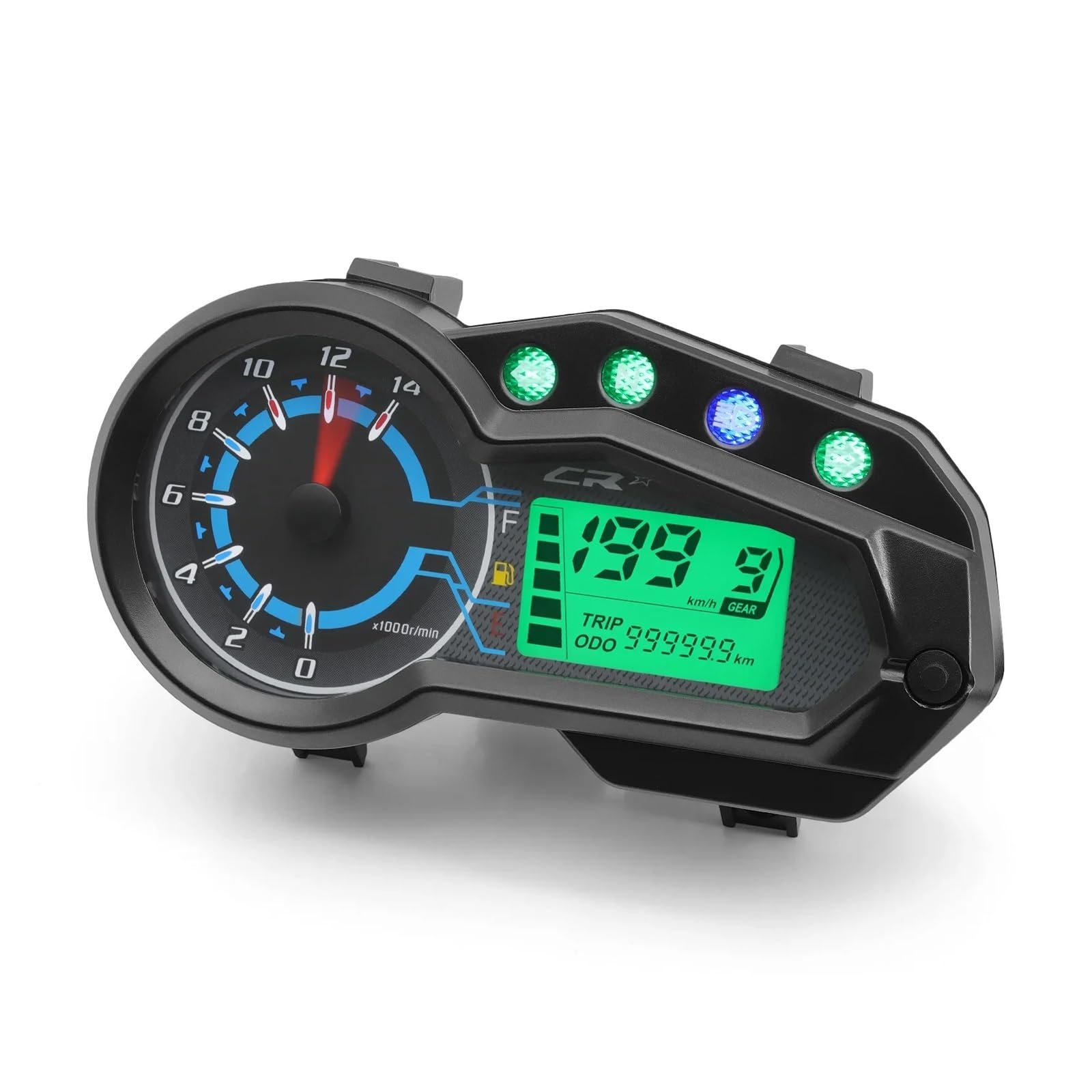 Tacho Digitaler Motorrad-Tachometer, Drehzahlmesser, 14000 U/min, Ölstand, Multifunktional, Wasserdicht, Moto-Messgerät Für 150Z 150Sz von QYDNCIOSW