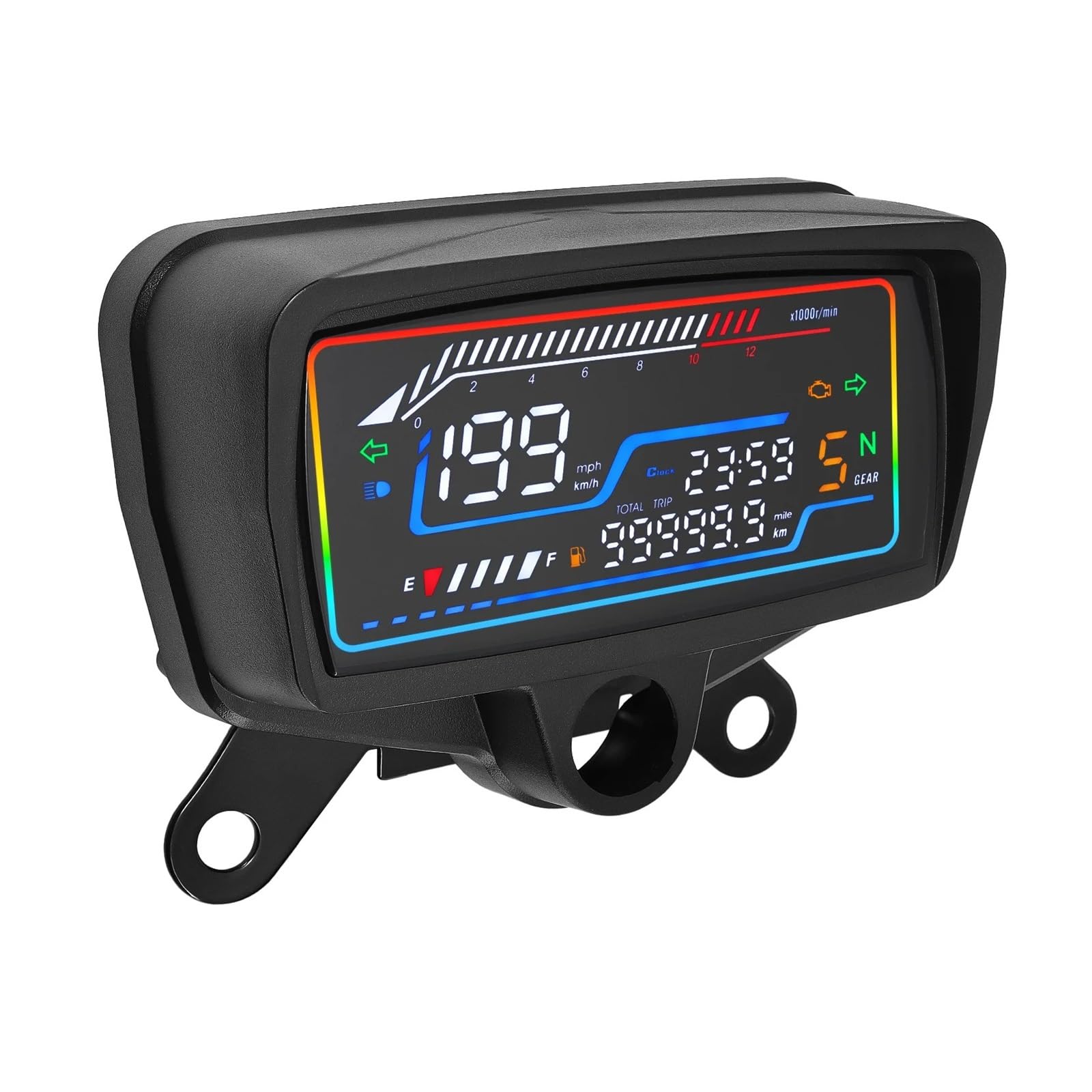 Tacho Digitaler Tachometer Für Motorräder Instrument Drehzahlmesser Kilometerzähler Uhr Kilometerstand Motor Dashboard Für Honda CG125 CG150 von QYDNCIOSW