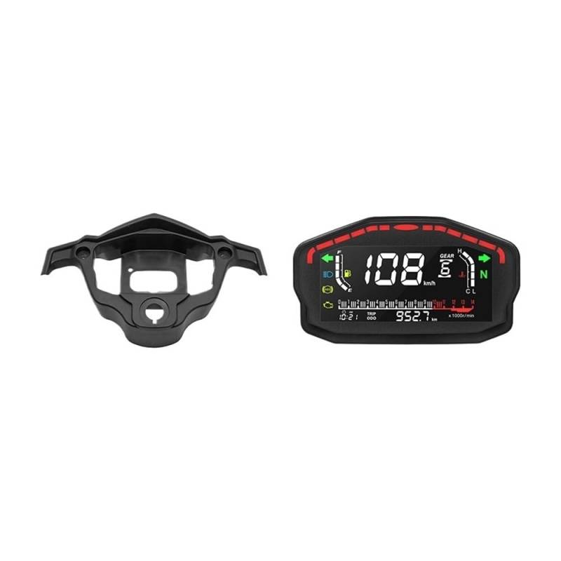 Tacho Motorrad Digital Dash Panel Universal -Computer-geschwindigkeitsmesser-grüne 2 4 Zylinder Für Honda Für Du&Cati Für KA&WASAKI Für Su&zuki von QYDNCIOSW