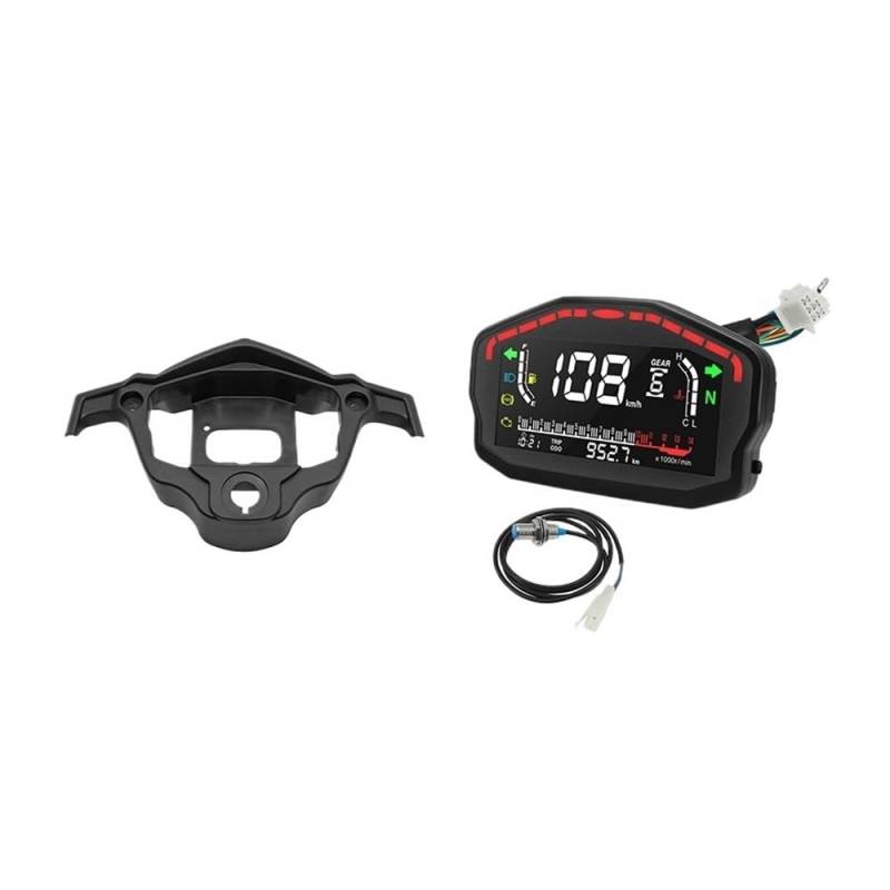 Tacho Motorrad Digital Dash Panel Universal -Computer-geschwindigkeitsmesser-grüne 2 4 Zylinder Für Honda Für Du&Cati Für KA&WASAKI Für Su&zuki von QYDNCIOSW