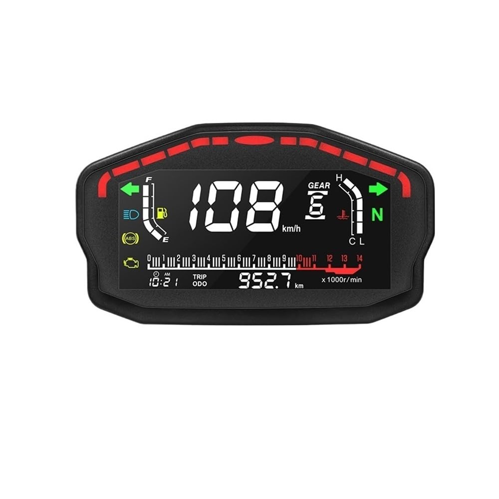 Tacho Motorrad Digital Dash Panel Universal -Computer-geschwindigkeitsmesser-grüne 2 4 Zylinder Für Honda Für Du&Cati Für KA&WASAKI Für Su&zuki von QYDNCIOSW