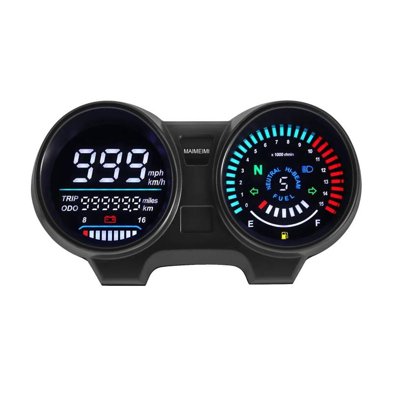 Tacho Motorrad Drehzahlmesser Tachometer Digital Dashboard Drehzahlmesser Kilometerzähler Kraftstoffzähler Voltmeter Für Honda Titan 150 Cg150 Fan150 von QYDNCIOSW