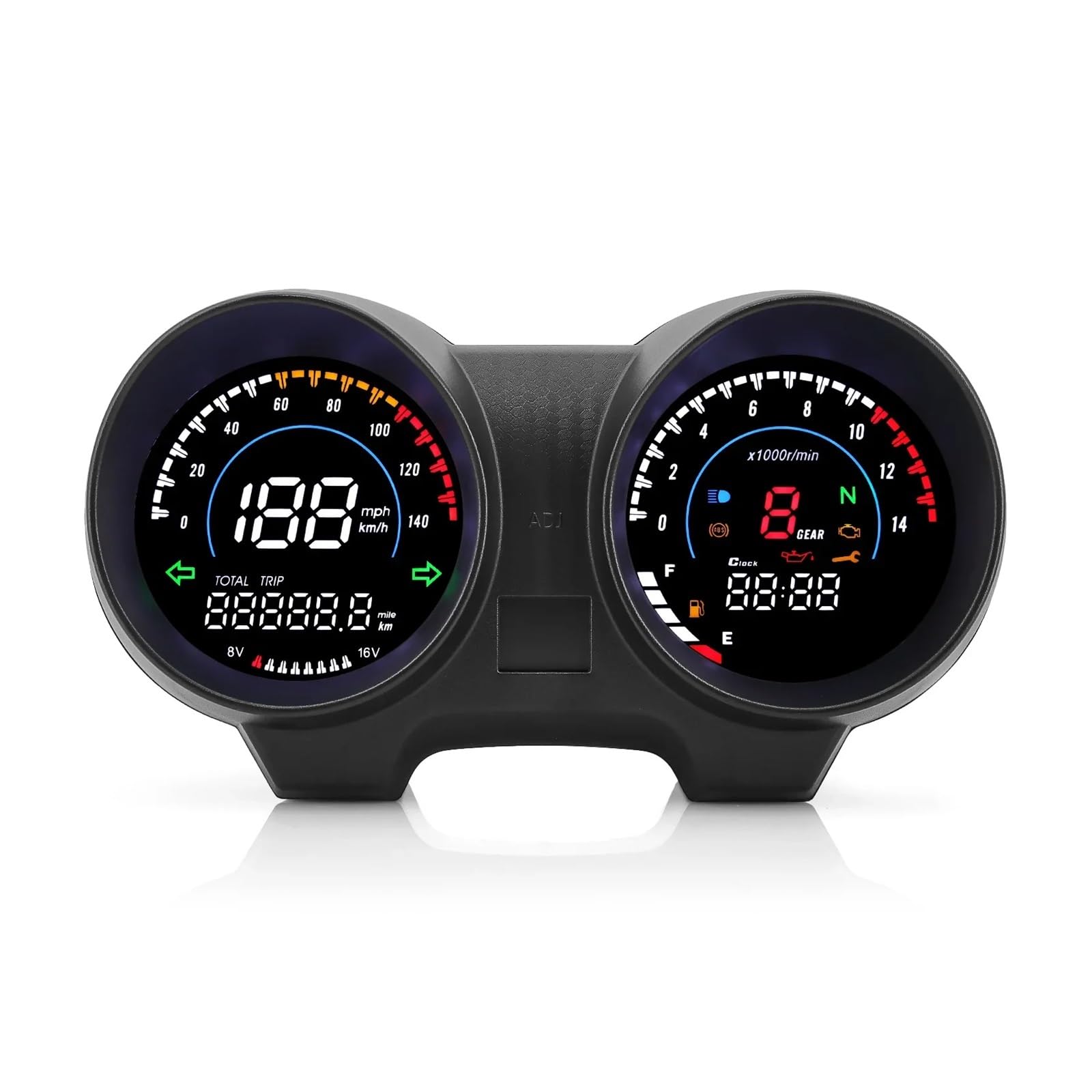 Tacho Motorrad Drehzahlmesser Tachometer Digital Dashboard Drehzahlmesser Kilometerzähler Kraftstoffzähler Voltmeter Für Titan 150 Honda Cg150 Fan150 von QYDNCIOSW