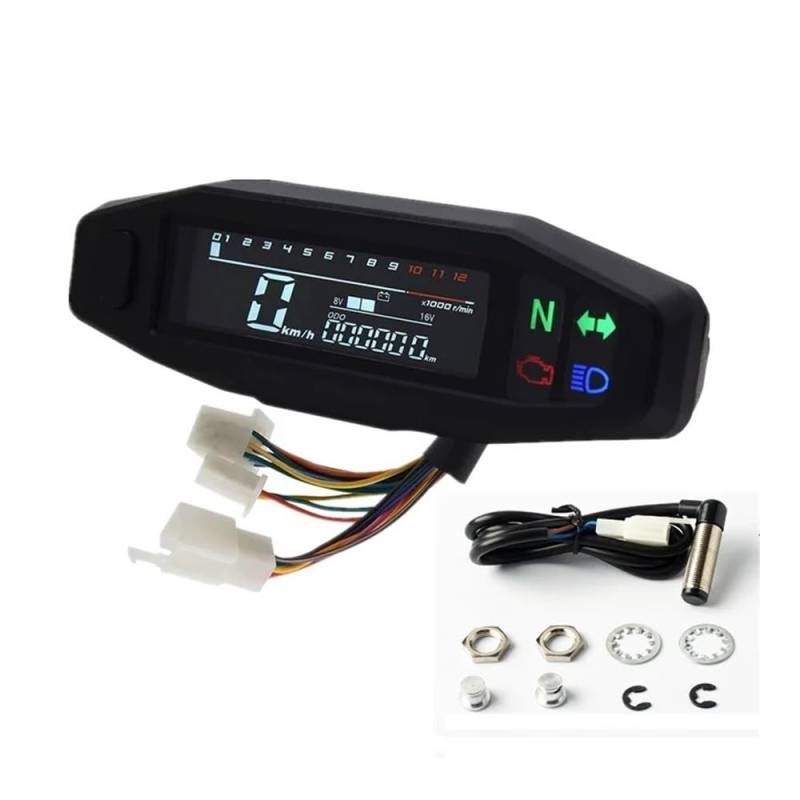 Tacho Motorrad Tachometer Öl Gauge Drehzahlmesser Universal Digital Meter Instrument Cluster Blinker Licht Anzeige von QYDNCIOSW