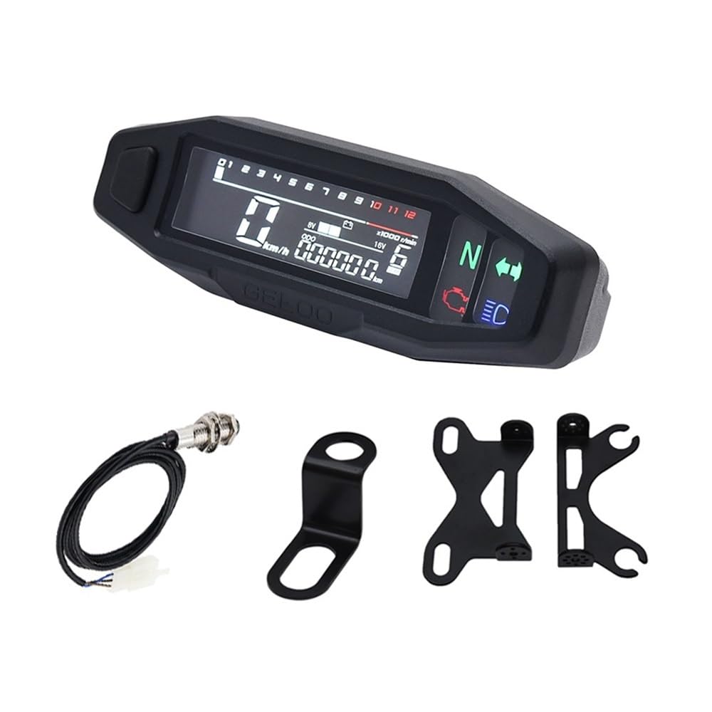 Tacho Motorrad Tachometer Öl Gauge Drehzahlmesser Universal Digital Meter Instrument Cluster Blinker Licht Anzeige von QYDNCIOSW