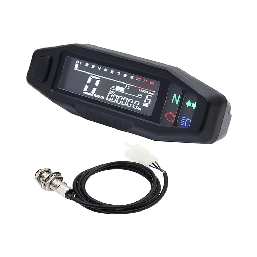 Tacho Motorrad Tachometer Öl Gauge Drehzahlmesser Universal Digital Meter Instrument Cluster Blinker Licht Anzeige von QYDNCIOSW