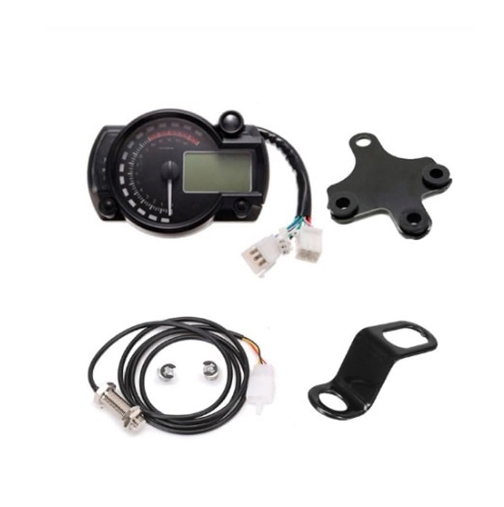 Tacho Universal Digital Motorrad RX2N Kilometerzähler Meter Instrument Einstellbar MAX 299KM/H 7 Farben Dashboard von QYDNCIOSW