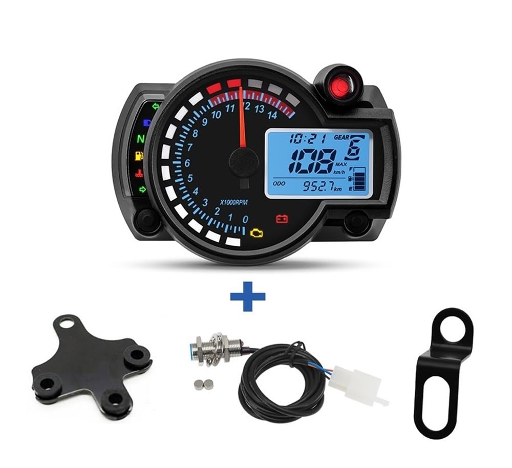 Tacho Universal Digitale Motorrad Kilometerzähler Instrument 7 Farben Auto-Dashboard Für Honda NXR150 NXR125 12V Motorrad von QYDNCIOSW