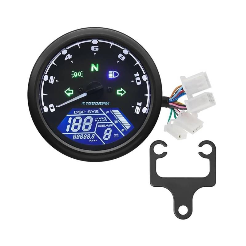 Tacho Universal Motorrad Instrument 12000RMP-computer-geschwindigkeitsmesser-grüne Tachometer 1-4 Zylinder Motorrad Gauge Moto Digital Dash von QYDNCIOSW