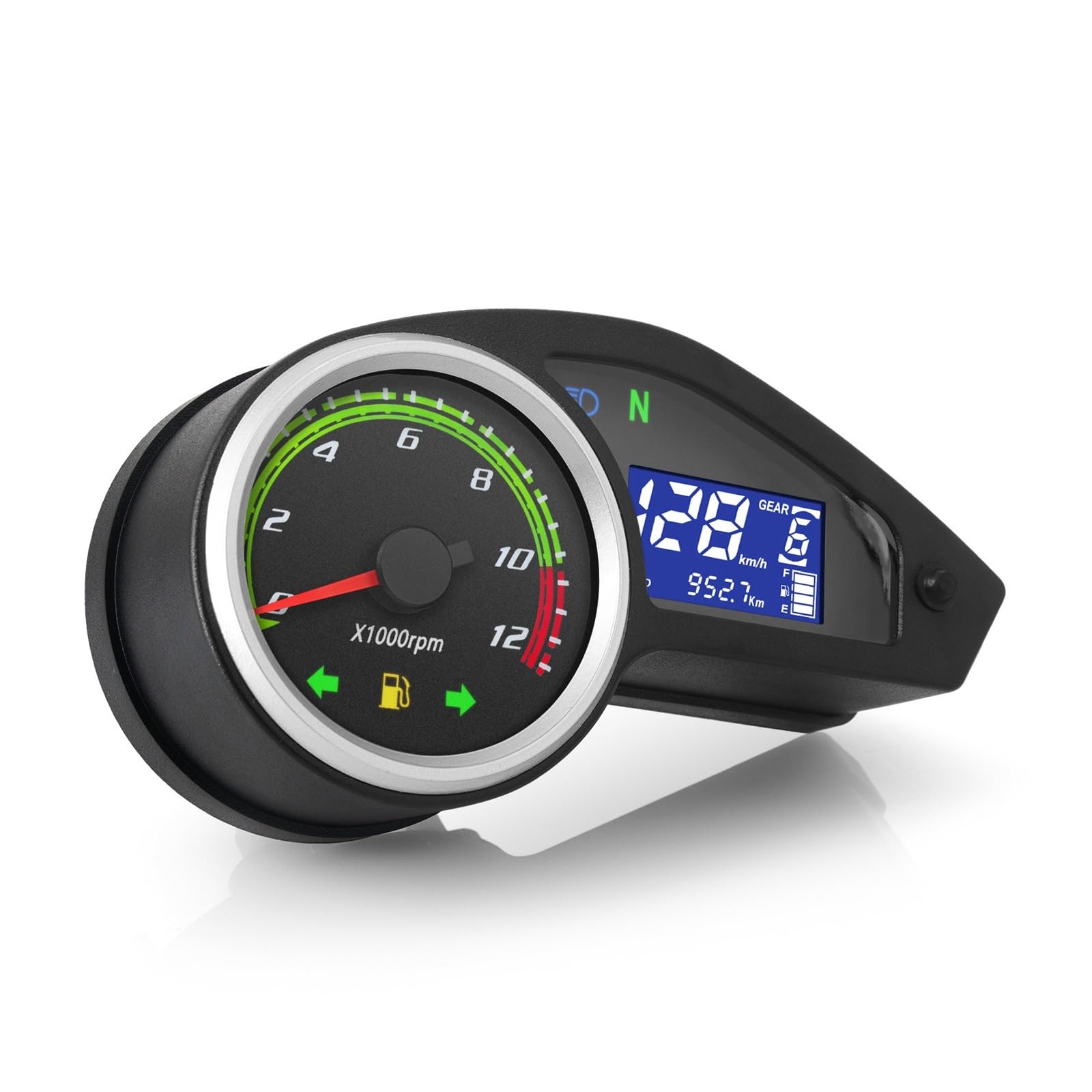 Tacho Universal Motorrad Tachometer Digitaler Tachometer Kilometerzähler Instrument Für 12V Motorrad Für GY200 Für CG von QYDNCIOSW