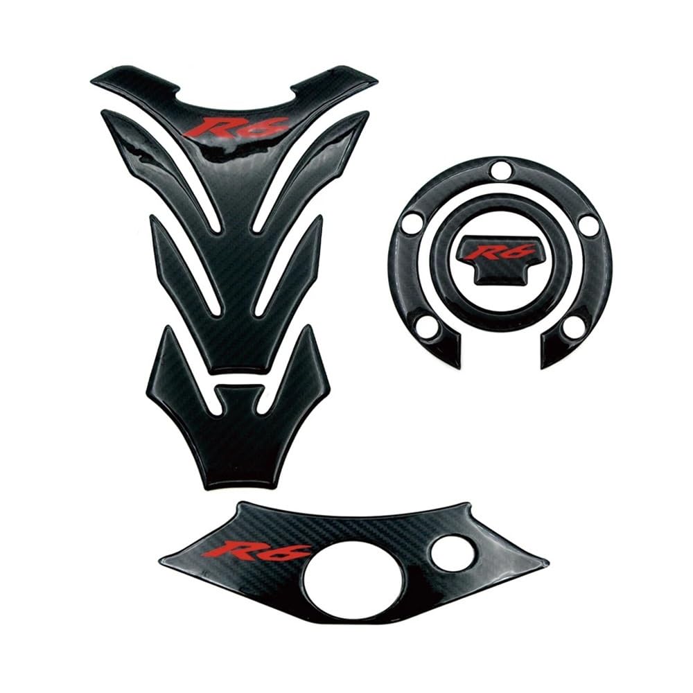 Traktionspad Motorrad Motorrad 3D Carbon Look Tank Pad Schutz Decals Lenkung Halterung Abdeckung Aufkleber Aufkleber Für YA&MAHA YZF R6 YZFR6 1998-2002 von QYDNCIOSW