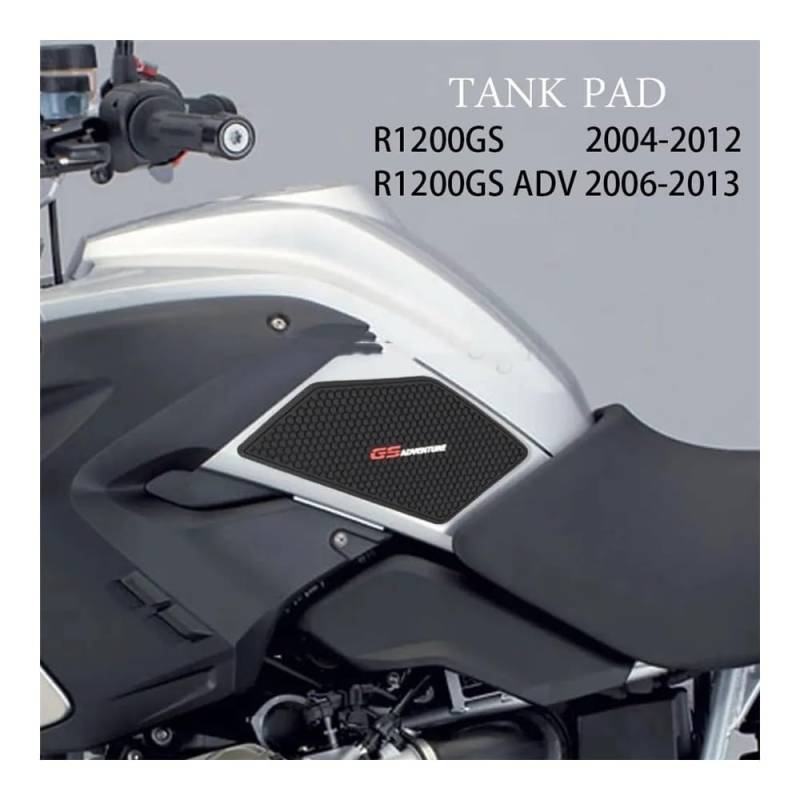 Traktionspad Motorrad Seitliche Aufkleber Für Kraftstofftankpolster Für B&M&W GS 1200 R-1200GS R1200 Adventure 2008 2010 Motorrad-Kniegriff-Traktionstankpolster von QYDNCIOSW