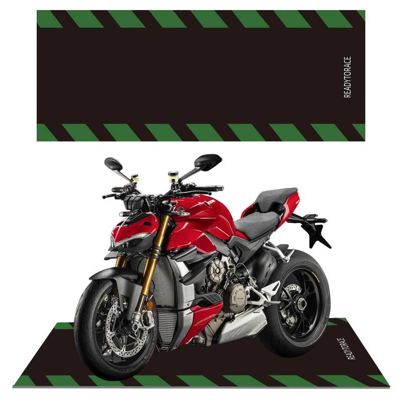 QYSaiXuan Motorradteppich Waschbar Fahrradteppich rutschfest Gummimatte für Motorrad, Fahrrad, Garage 200 x 80cm Premium Öl Auffangmatte von QYSaiXuan