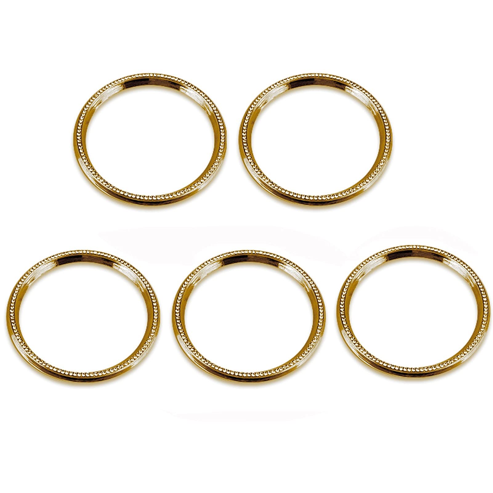 QZCDSU 5 stücke Klimaanlage Air Vent Outlet Ring Abdeckung Trim, for Mercedes-Benz, CLA C117 CLA180 CLA200 CLA250 X156 GLA GLA200 GLA220 Abdeckung für Wechselstromsteckdose(Gold) von QZCDSU