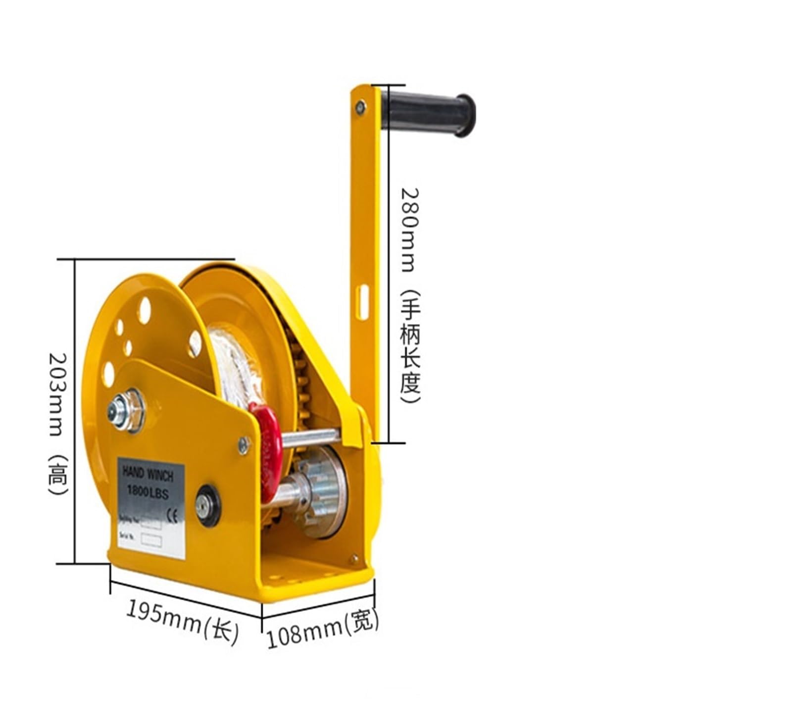 Elektrische Winde 1200/1800/2600LB Zwei-Wege-selbstsichernde kleine Handwinde mit automatischer Bremse, manuelle Winde, Traktorwinde, tragbare Winden Einfach zu installieren(1800LB,10M Cable) von QZCX