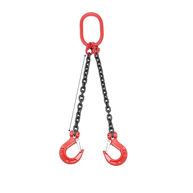 Kettenschlinge, Kettenschlinge, Hebekettenschlinge, einbeinige Kettenschlinge, kompletter Satz Hebekette, G80-Manganstahl-Hebehaken, leicht und tragbar(1 ton 1 Meter 2 Legs 2 Hooks) von QZCX