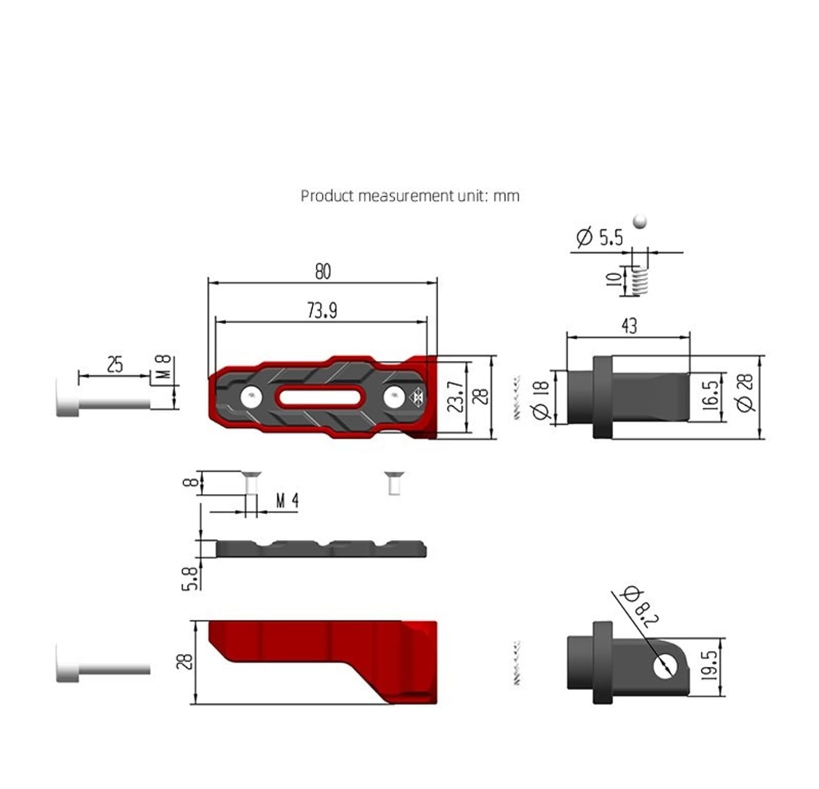 Motorrad Fußrasten Für GSX250R GW250 DL250 GSX150F Für Gixxer 155 Motorrad Fußrastenanlage Fußstütze Nicht-Slip Pedale Rest Fußrasten Zubehör(Schwarz) von QZQXEMEDQ